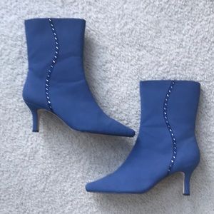Annie Blue Ankle Boots with Small Crystal Accents
